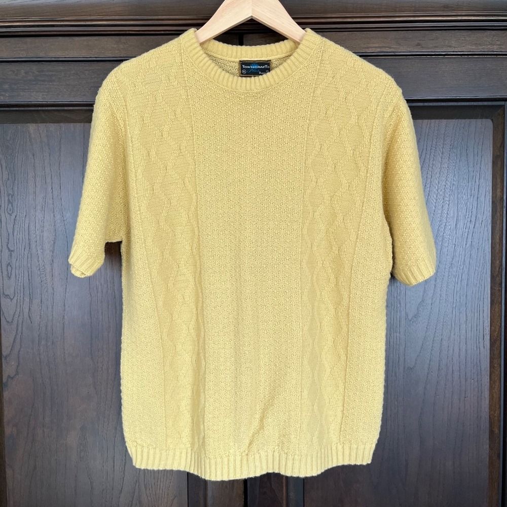 Vintage 60s 70s TOWNCRAFT by Jc Penneys Wool Blend Short Sleeve Sweater Womens M